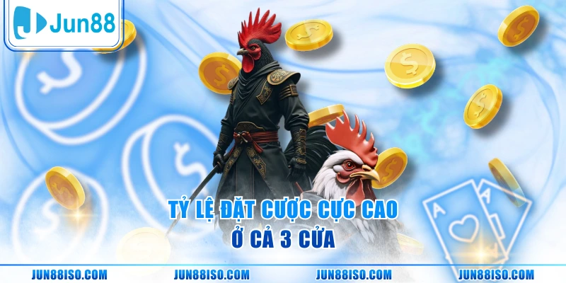 Tỷ lệ đặt cược cực cao ở cả 3 cửa